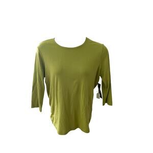 ANNE KLEIN SPORT, SIZE 1X, GREEN TOP, 3/4 SLEEVE